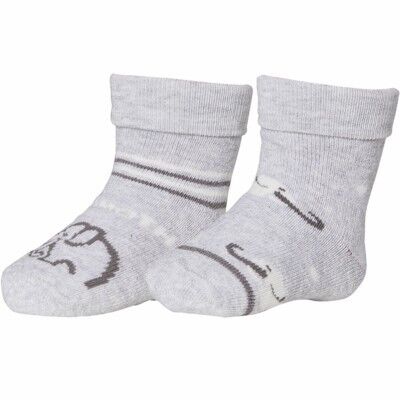 887 2er-Pack Neugeborenen-Socken rutschfest ELEFANT grau