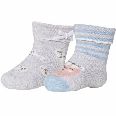 887 2pack newborn socks anti-slip FANCY grey