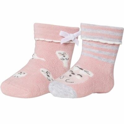 887 2pack newborn socks anti-slip FANCY pink
