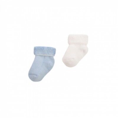 882 2pack newborn socks TERRY white / blue
