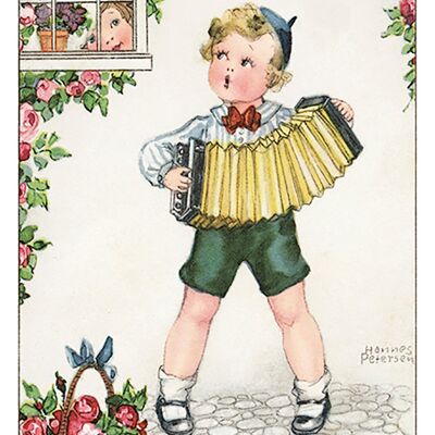 accordion postcard