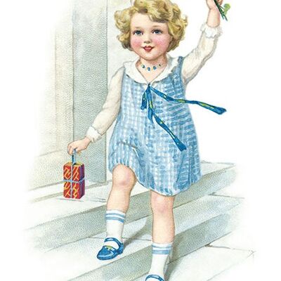 Blue dress postcard