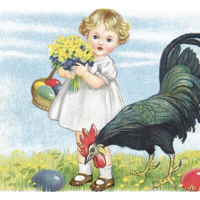 Postcard the rooster