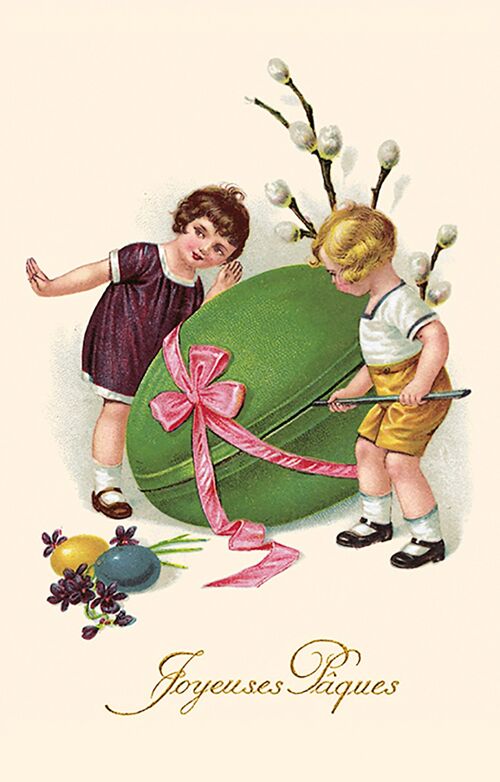 Carte postale œuf vert