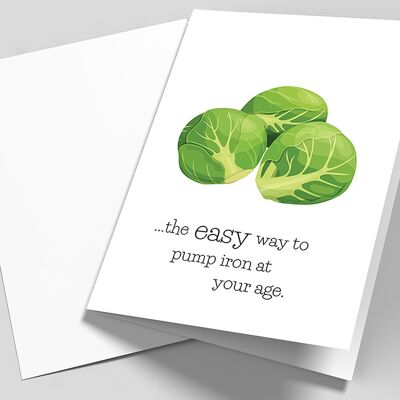 The easy way to pump iron | Birthday Card | Printed, personalised A5 greeting card