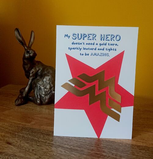 Mother's Day - My marvellous mum, the Super Hero. | A5 handmade greeting card.