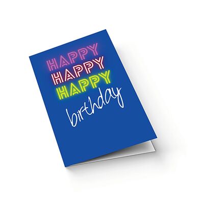 Happy Happy Happy Birthday | A5 handmade printed greeting card