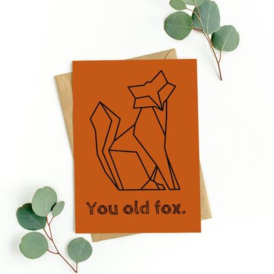 Du alter Fuchs | Handgemachte, bedruckte A5-Grußkarte