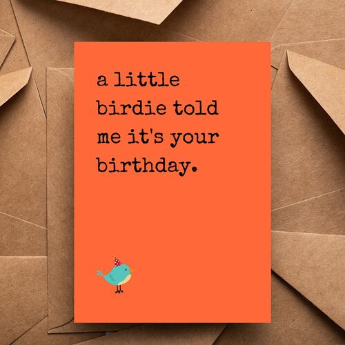 A little birdie | A5 handmade printed greeting card