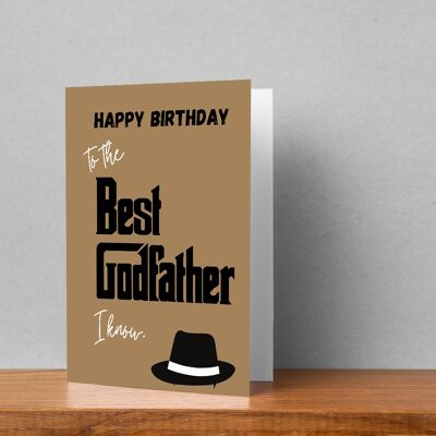 cumpleaños del padrino | Tarjeta de felicitación A5 impresa a mano.