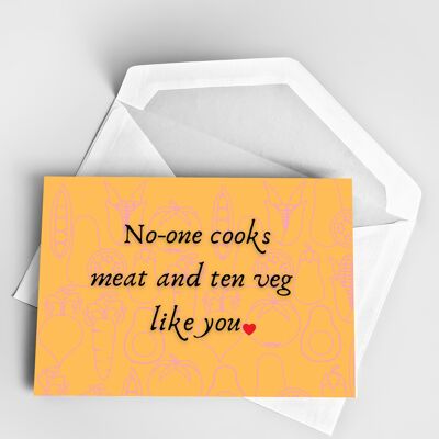 Mothers Day, Top Chef/Cook - a massive roast dinner. | A5 handmade greeting card.