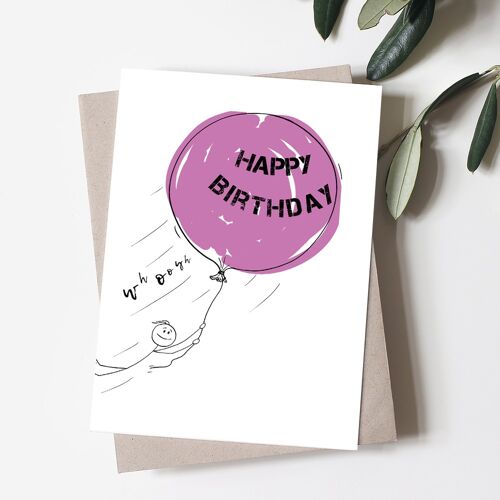 Whoosh. Another year has flown by. Happy Birthday | Handmade A5 Greeting Card