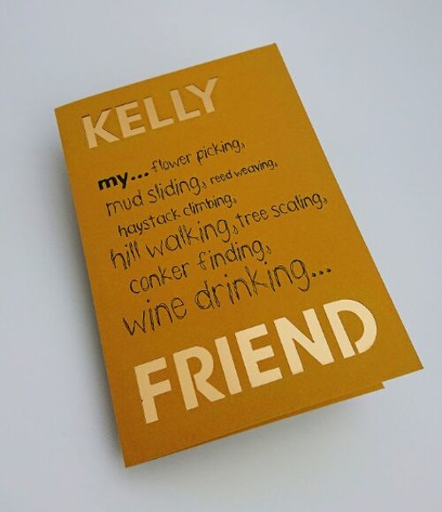 Personalised Friend Birthday Card | A5 handmade greeting card.