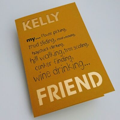 Personalised Friend Birthday Card | A5 handmade greeting card.