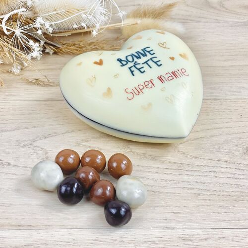 CHOCODIC - Coeur 3D tout chocolat personnalisé fête des grands-mères