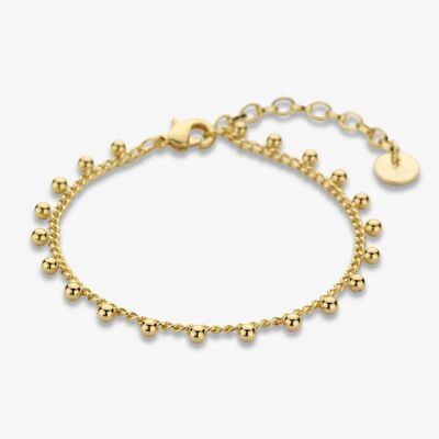 Schakel armband bolletjes Camilla gold plated