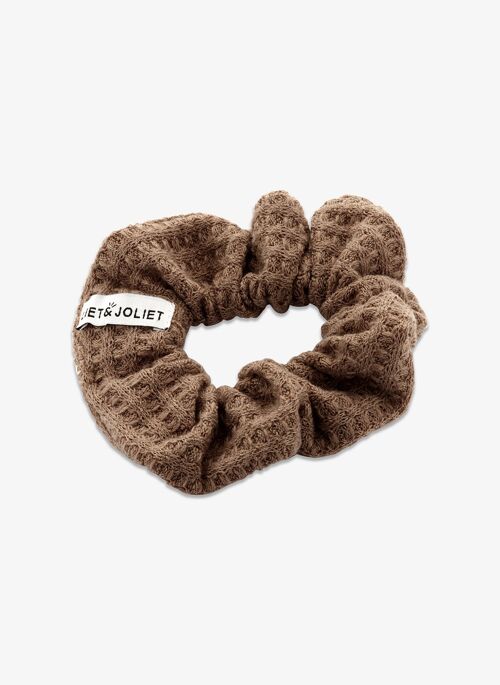 Scrunchie knitted taupe