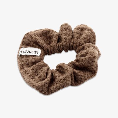 Scrunchie knitted taupe