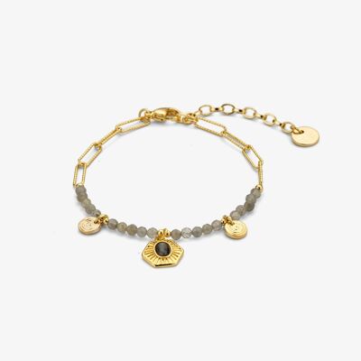 Armband Rue grijs gold plated