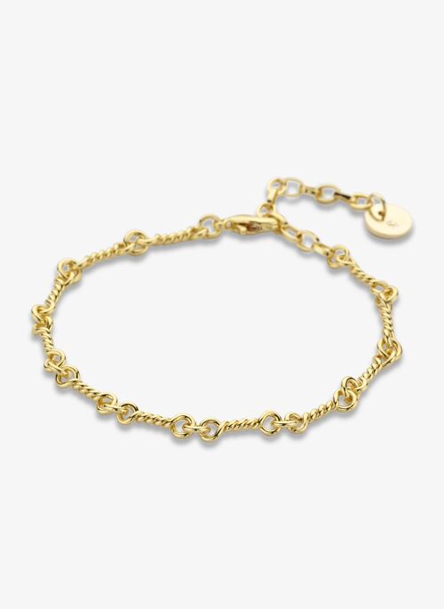 Schakel armband knoopjes Fallon gold plated