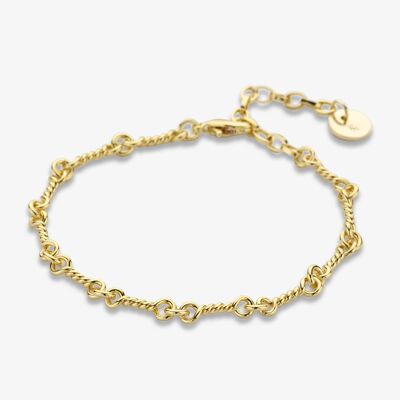 Schakel armband knoopjes Fallon gold plated