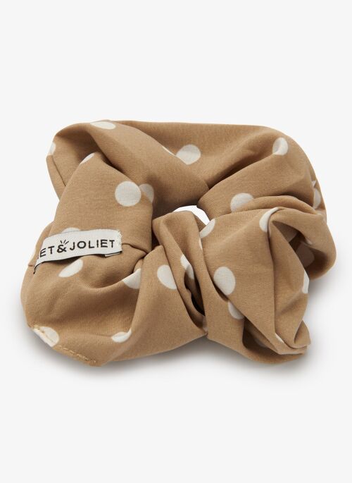 Scrunchie Polka dot beige