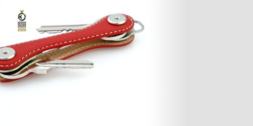 Schlüssel-Organizer Leder - Race Red