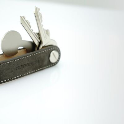 Key Organizer Leather Loop - Nubuck Grey