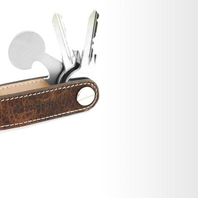 Key Organizer Leather Loop - Whiskey Brown