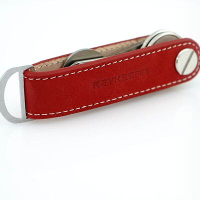 Key Organizer Leather Loop - Nubuck Red