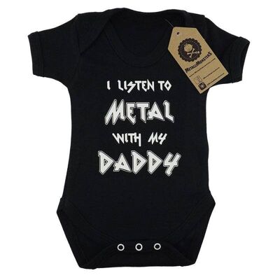I listen to metal with my Daddy baby vest