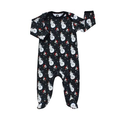 Skeleton Snowman Christmas Baby Sleepsuit