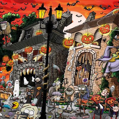 Chaos On Halloween - 500 Piece Jigsaw Puzzle