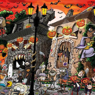 Chaos On Halloween - 1000 Piece Jigsaw Puzzle