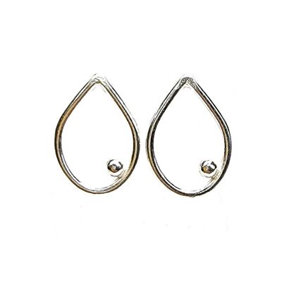 Silver Iris stud earrings