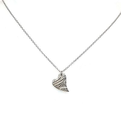 Silver Floral Heart pendant necklace