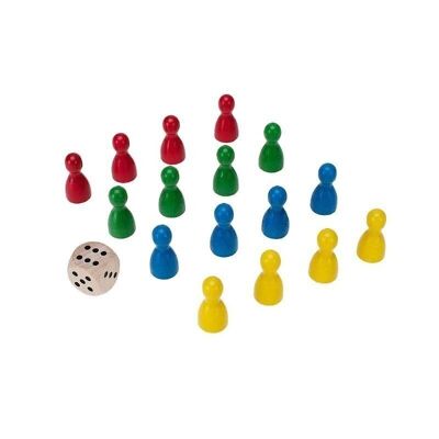 Spieleset: 24 Halmakegel und 1 Augenwürfel 2135