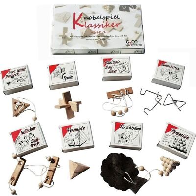 GICO Knobelspiel Klassiker Set 1 - 8 Geduldspiele in Geschenkverpackung - 2180