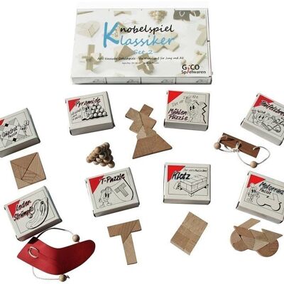 GICO Knobelspiel Klassiker Set 2 - 8 Geduldspiele in Geschenkverpackung - 2181