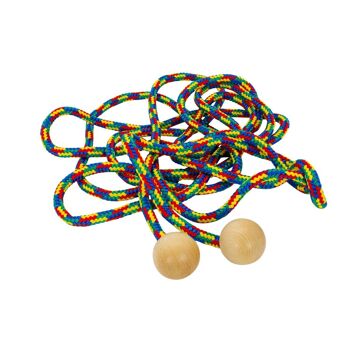 Corde à balancer GICO avec boules en bois pour enfants, corde colorée, manche en bois de 500 cm, corde à sauter, corde à sauter, corde à sauter, corde à sauter, qualité fabriquée en Allemagne 3008 2