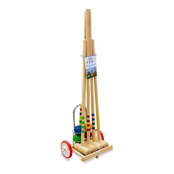 Ensemble de croquet GICO pour 4 joueurs famille 80&100 cm de longueur de bâton - produits de qualité fabriqués dans l'UE 3112