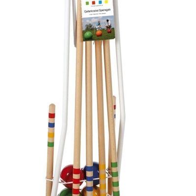 Ensemble de croquet GICO pour 4 joueurs dans un chariot (longueur adulte 100 cm) - produits de qualité fabriqués dans l'UE 3124