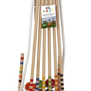 Jeu de croquet GICO pour 6 joueurs adultes (longueur adulte 100cm) - produits de qualité fabriqués dans l'UE 3126