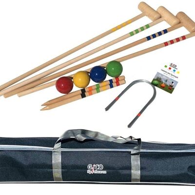 GICO Quality Croquet Crocket for 4 players (adult length 100cm) with transport bag 3244