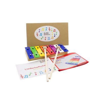 GICO children's xylophone for children 8-note wooden metal phone L: 20 cm - 3810
