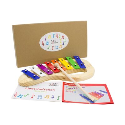 GICO children's xylophone for children metal phone with wooden handle with 8 tones L: 31 cm - 3813