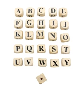 GICO Présentoir avec 300 perles nominatives cubes de lettres en bois A-Z - Fabriqué en UE - 5011 1