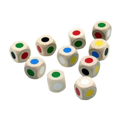 Wooden color cubes, 16 mm - 10 pieces 5936