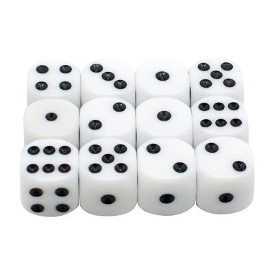 Eye dice - jouer aux dés en PVC -16 mm- 12 pièces - 5955