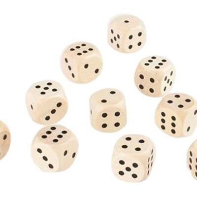 Eye dice - wooden dice -16 mm- 10 pieces 5956